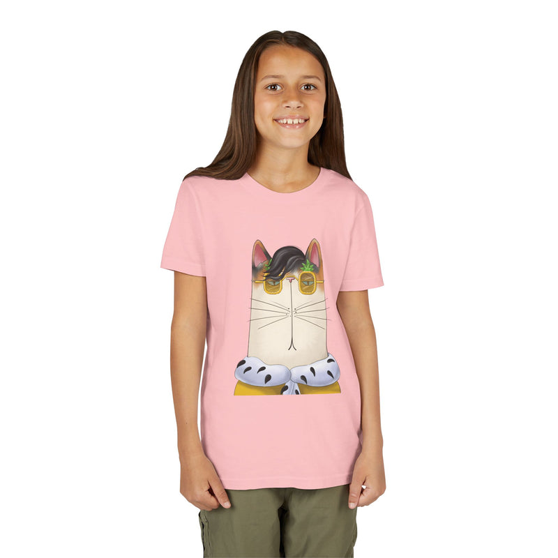 Kid wearing the Pineapple Prince tee in Pink