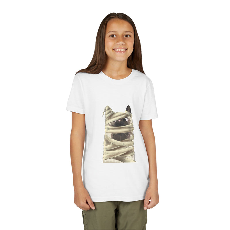Mummy Cat tee in White, worn by a girl