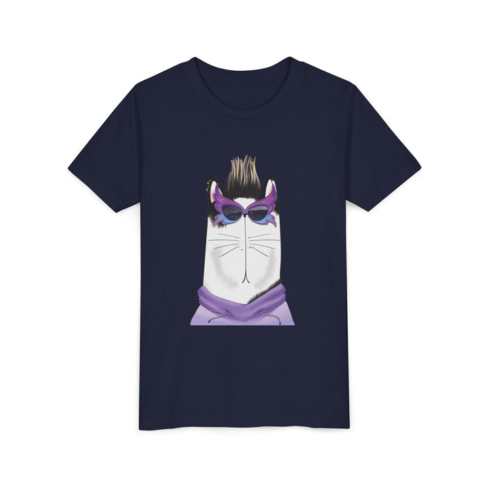 Rockstar Cat tee in Navy