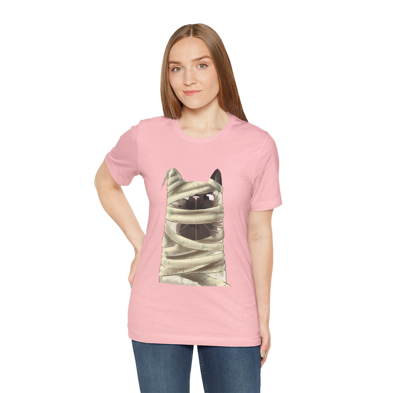Mummy Cat tee in Pink, worn by a woman