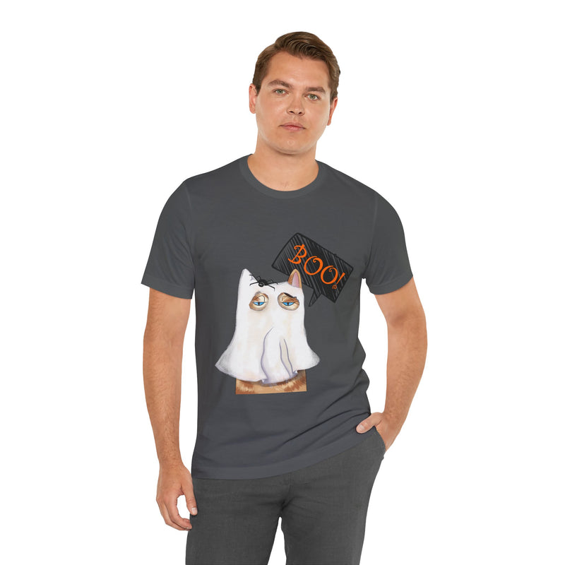 Ghost Cat tee in Asphalt, worn by a man
