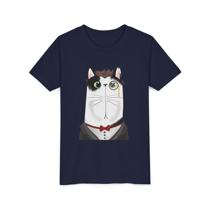 Gentleman Cat tee in Navy