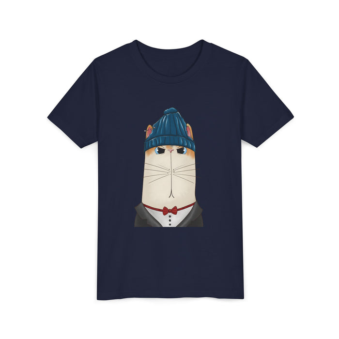 Beanie Cat tee in Navy
