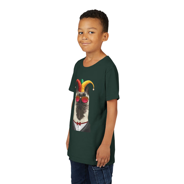 Jester Cat tee in Forest